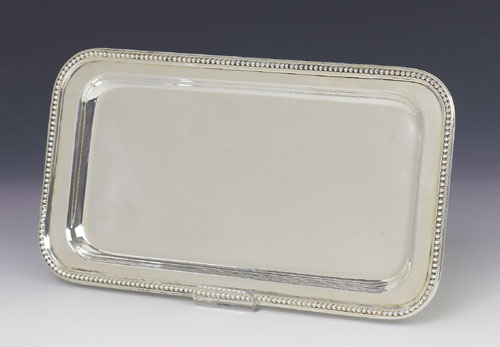Pearls Small Rectangular Silver Tray
