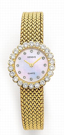 14K Yellow Gold Ladies Diamond Watch 